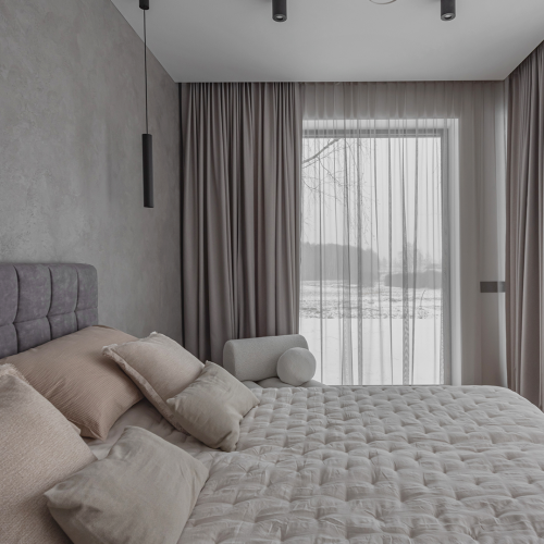curtains Miegamojo kambario naktinės ir dieninės užuolaidos